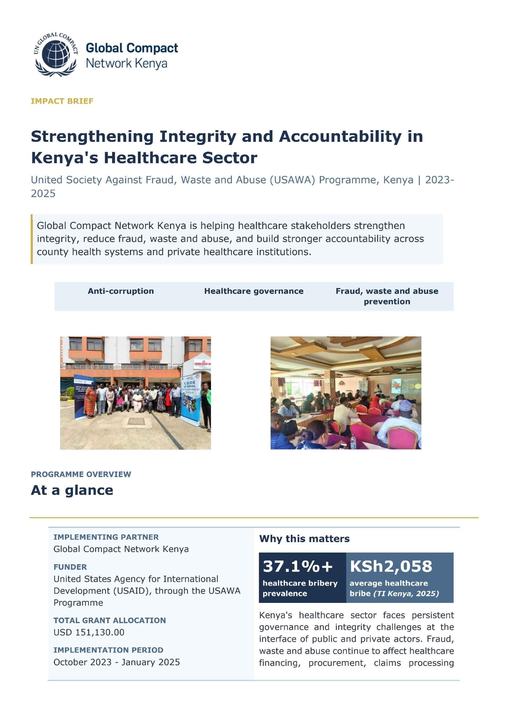 USAWA: Strengthening Integrity and Accountability in Kenya’s Healthcare Sector